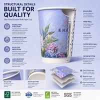 Vaso Térmico para Bebidas Calientes, Resistente y Fiable, de 300gsm/250gsm, Versátil y Profesional, para Café, Desayuno y Comida para Llevar