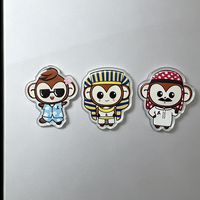 Aimant en acrylique personnalisé OEM ODM, style national, motif singe Chibi, imprimé mascotte tenue de plage égyptienne arabe, pour décoration de réfrigérateur domestique, fourniture
