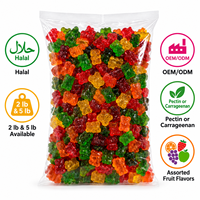 Oursons gélifiés en vrac, vente en gros, 2lb 5lb, bonbons aux fruits assortis, option halal, gommes moelleuses et masticables pour les distributeurs