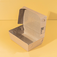 Boîtes à emporter en papier Boîtes d'emballage pour déjeuner à emporter Boîte à déjeuner rectangulaire marron