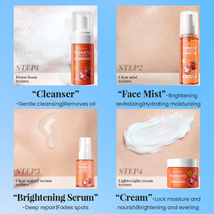 Pour la vente en gros : Crème éclaircissante pour le visage à la Centella Asiatica, Mousse nettoyante, Spray d'essence, Tomate, Vitamine C, Niacinamide pour la peau - Product Image 6