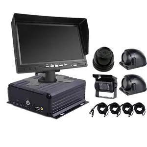 Dvr Mobile 4 Ch Vehicle Camera Monitor Cmsv6 System Mdvr HDD Bus Truck Mobile DVR Kit