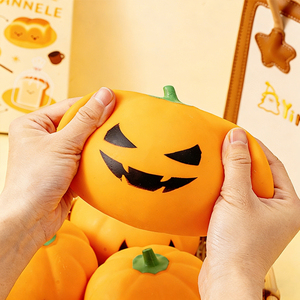 High Quality TPR Halloween Pumpkin Squishy Slow Return Hand Exercise <b>Squeeze</b> Stress Relieve Mochi Toys for Kids and Adults - Product Image 3