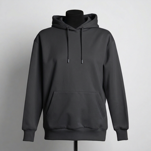Sudadera con capucha negra de alta calidad, 100% algodón, forro polar cálido para invierno. - Product Image 5
