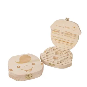 RTS木制天然木质婴儿牙齿储物盒儿童礼品盒