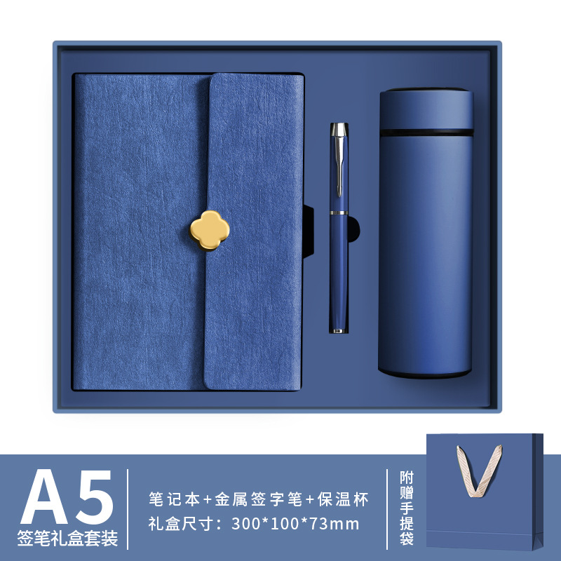 Conjunto de tres piezas con hebilla de flor azul Haze