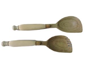 Cucharas de acero inoxidable con mango de madera, alta calidad, para uso doméstico, Hotel y restaurante - Product Image 3