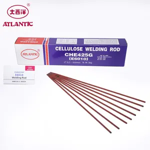 ATLANTIQUE OEM OBM ODM AWS A5.1CHE425GX 3.2mm E 6010 Aciers Doux Verticale vers le bas Couvert Sans Fumée Baguettes De Soudage