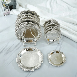 Vintage Ins Style Metal Tableware <strong>Small</strong> Plate Silver <strong>Tray</strong> for Cake--for Home Parties Events - Product Image 3