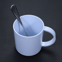 Tasse en plastique blanche de bureau minimaliste avec poignée tasses à logo personnalisé belles tasses à lait modernes tasse en plastique en gros HANDGRIP
