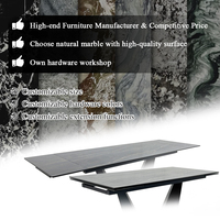 Table à manger en marbre suspendue de luxe - Moderne minimaliste avec base en métal