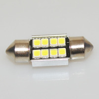 Pièces et accessoires automobiles, ampoule de remplacement pour éclairage intérieur de voiture 12V, ampoule de lecture C5W 2835 31mm 8SMD LED blanche, ampoule festoon