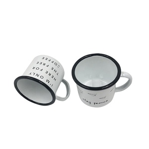 Custom White Logo Printing Metal Enamel <b>Cup</b> Custom Steel Enamel <b>Camping</b> Mug with Logo Premium Promotional Drinkware - Product Image 6