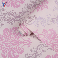 Papier peint adhésif mural classique Jinyi H1245, crème florale rose et noir, à coller et à décoller
