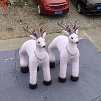 Décoration de cerf gonflable de Noël, renne en peluche lumineux avec motif flocon de neige pour la décoration d'événements festifs