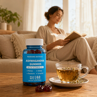 Gummies d'Ashwagandha Marque Blanche OEM - Soutien Sommeil & Calme, Gummies Véganes pour Adultes avec Vitamine D2, Fournisseur en Gros