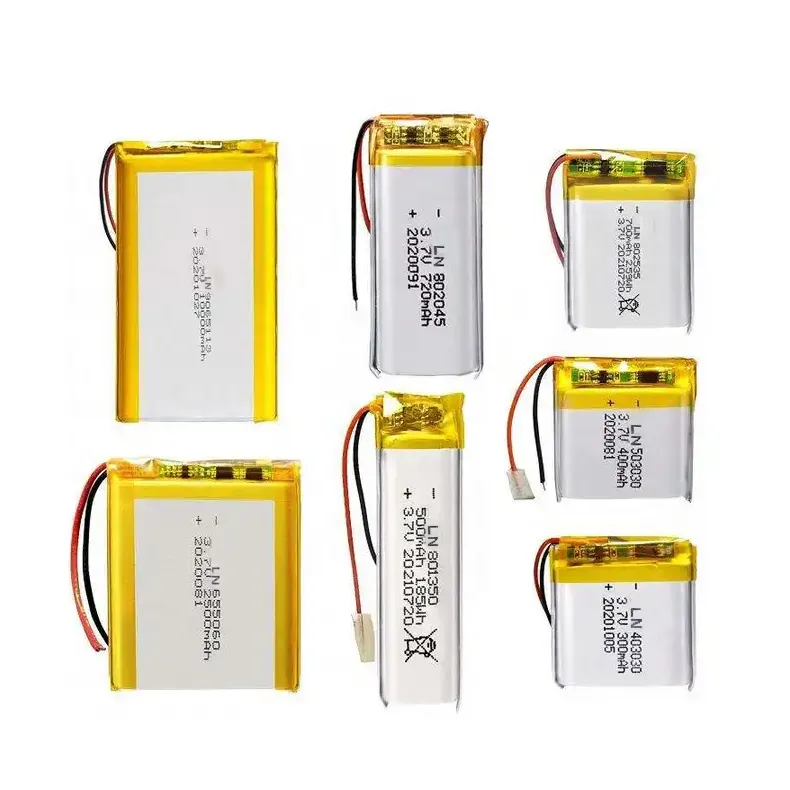 Baterías de litio ultrafinas, La tableta Lipo recargable más pequeña, batería de polímero de litio de 3,7 V Li Ion 105080 5000Mah