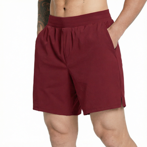 Shorts de sport pour hommes à séchage rapide, respirants, extensibles, pour la course et l'entraînement, avec cordon de serrage, taille mi-haute - Product Image 1