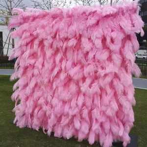 Panneau mural HLC 3D en plumes d'autruche artificielles, noir et rose clair, <span class=keywords><strong>pour</strong></span> mariée gothique et centres commerciaux de mariage - Product Image 4
