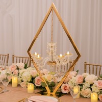 Centre de table en métal au design moderne, style rustique, pour mariage, candelabre, centre de table pour la décoration de table de mariage