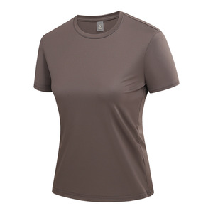 T-shirt à séchage rapide en nylon, couleur unie, manches courtes, pour les loisirs, les uniformes de travail, logo personnalisé imprimé, texte - Product Image 4