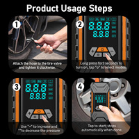 Portable Wireless ABS Material Tire Inflator Pump Digital Air Compressor for Motorcycles/Car Tire Pressure Monitoring Function