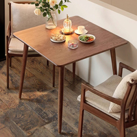 Table à manger carrée moderne Wabi-Sabi en bois de noyer massif pour petite maison appartement salle à manger japonaise balcon café salon