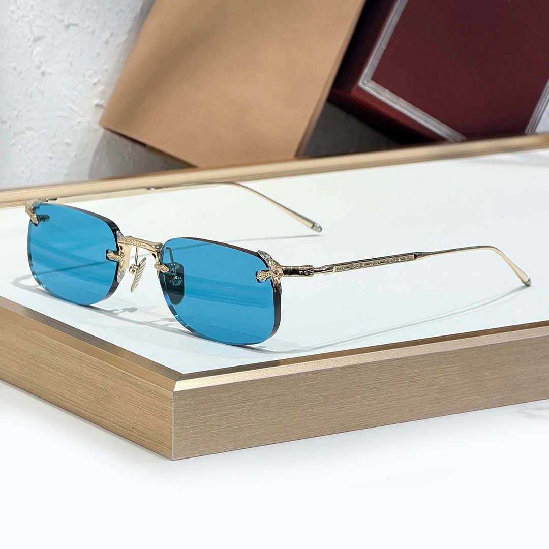 Montatura dorata blu