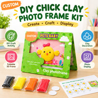Kit de cadre photo en argile DIY pour enfants, cadre photo en carton 3D pliable, artisanat pour enfants pour cadeau promotionnel