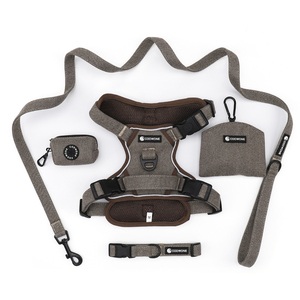 Set <span class=keywords><strong>Harness</strong></span> anjing tanpa tarik tahan lama luar ruangan Polyester Oxford anjing merawat kantong kerah hewan peliharaan bundel tali pelatihan berjalan - Product Image 1