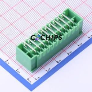 KF2EDGKRM-3.81-2*10P Plug-in Terminal Block Bent Lead Through Hole,P=3.81mm Board-to-Board / Socket - Closed Screw Fixing 2x10P - Product Image 2