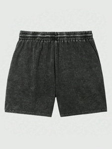 Shorts pour hommes personnalisés en coton 100% lourd, délavés au soleil, effet usé, impression DTG - Product Image 2