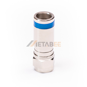 Konektor Tipe F Male 75Ohm Compression Straight Edge Mount untuk Kabel RG6, Plug Koaksial Berlapis Nikel untuk Antarmuka PCB CATV - Product Image 6