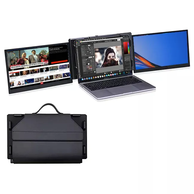 New Portable Triple Monitor IPS 1920*1080p Triple Portable Monitor for Laptop Screen Extender