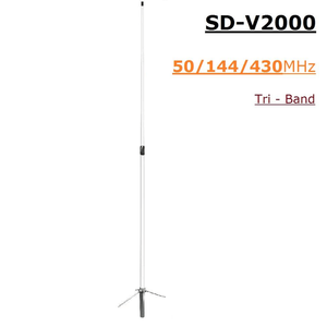 Antena de Calidad Diamante SD-V2000 50/144/430MHz 6m 2m 70cm, Antena de Estación Base de Fibra de Vidrio para Repetidor de Radio Tri-Banda - Product Image 1