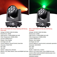 AOPU RGBW 7x40w Mini Luces Móviles de Ojo de Abeja, Luces LED Móviles de Discoteca con Zoom y Beam para DJ, Luces de Escenario para Conciertos, Ojo de Abeja 7x40
