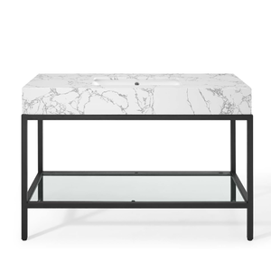 <span class=keywords><strong>Homedee</strong></span> 48 Pouces noir en acier inoxydable salle de bain vanité armoires - Product Image 3