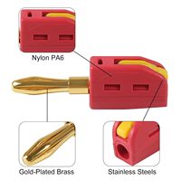 Connecteur de test rapide sans soudure plaqué or 4 mm Banana Jack pour amplificateur de puissance de haut-parleur audio, directement de l'usine