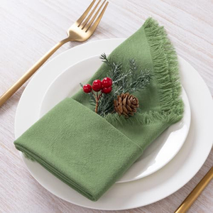 Serviettes en tissu brut carrées, style nordique, coton-lin, 45x45cm, napperons de fête et de vacances, personnalisables, origine Chine - Product Image 3