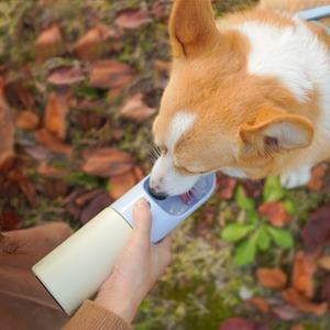 애완 동물 여행을위한 마시는 피더와 휴대용 개 물병 스테인레스 스틸 누출 방지 강아지 물 디스펜서 - Product Image 1