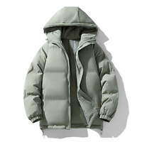 Veste d'hiver coupe-vent personnalisable avec capuche, rembourrée en coton épais, manteau tendance, chaud et basique, pour un style décontracté, disponible en grandes tailles