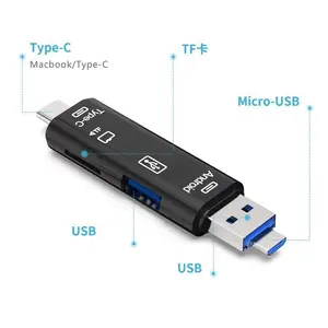 3 in 1 Multi-funzione di lettore di smart card usb Tipo-C 3.0 del telefono mobile del usb flash driver di android usb otg business card reader