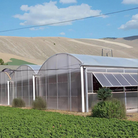 Serre agricole multi-chapelles de grande taille en polycarbonate de haute qualité avec structure en acier galvanisé à chaud et système hydroponique