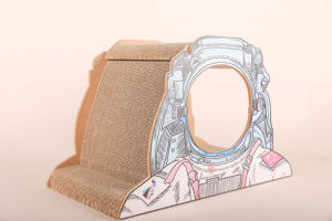 Icle Custom Kattenbakvulling Gegolfd Papier Scratcher Moderne Luxe 'Roze Prinsessenhuis' Met Flap Paddestoel Huis Kattenbomen - Product Image 3