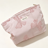 Trousse de Maquillage en Toile Rose à Motifs Floraux pour Femme, Grande Capacité, Sac de Voyage, Pochette de Rangement, Fermeture Éclair pour Rouge à Lèvres