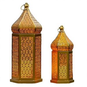 Vintage Black Iron Portable Tall/<b>Large</b> <b>Candle</b> Lanterns Hanging <b>Candle</b> Holder for Home Decoration Garden Living Room Parties - Product Image 4