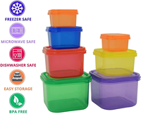 7 boîtes de conservation alimentaire en PP multicolores, pour préparation de repas, portables et idéales pour les voyages