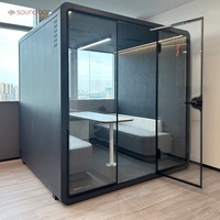Poste de travail moderne insonorisée pour bureau avec canapé et cabine de table Turbo Fresh Air System Office Soundbox Pod