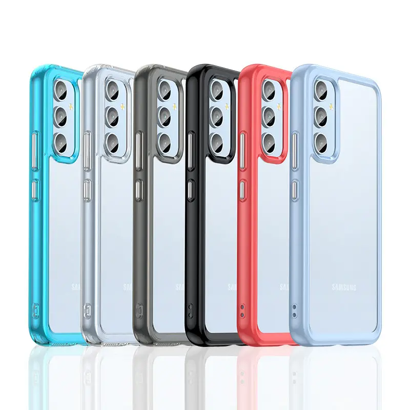 Clear Case For Samsung A24 A53 A14 A34 A54 5G Cover Colorful Soft Edge Silicone Transparent Bumper Phone Case For Samsung M14 5G