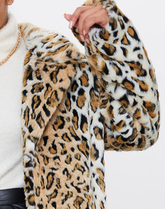 Tangada-veste longue en laine imprimé léopard pour <span class=keywords><strong>femme</strong></span>, <span class=keywords><strong>manteau</strong></span>, vêtement chaud, hiver - Product Image 4